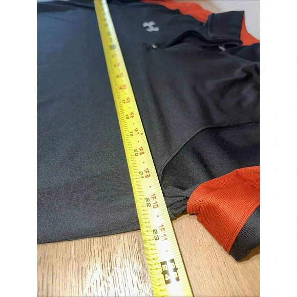 Under Armour Men’s Large 1/4 Zip Pull Over Lightweight Black Burnt Orange - Picture 5 of 8
